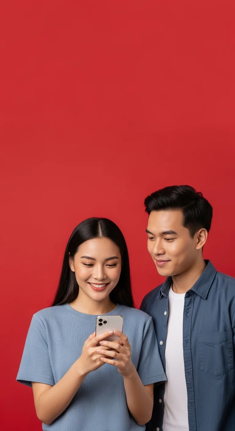 Couple booking hotel